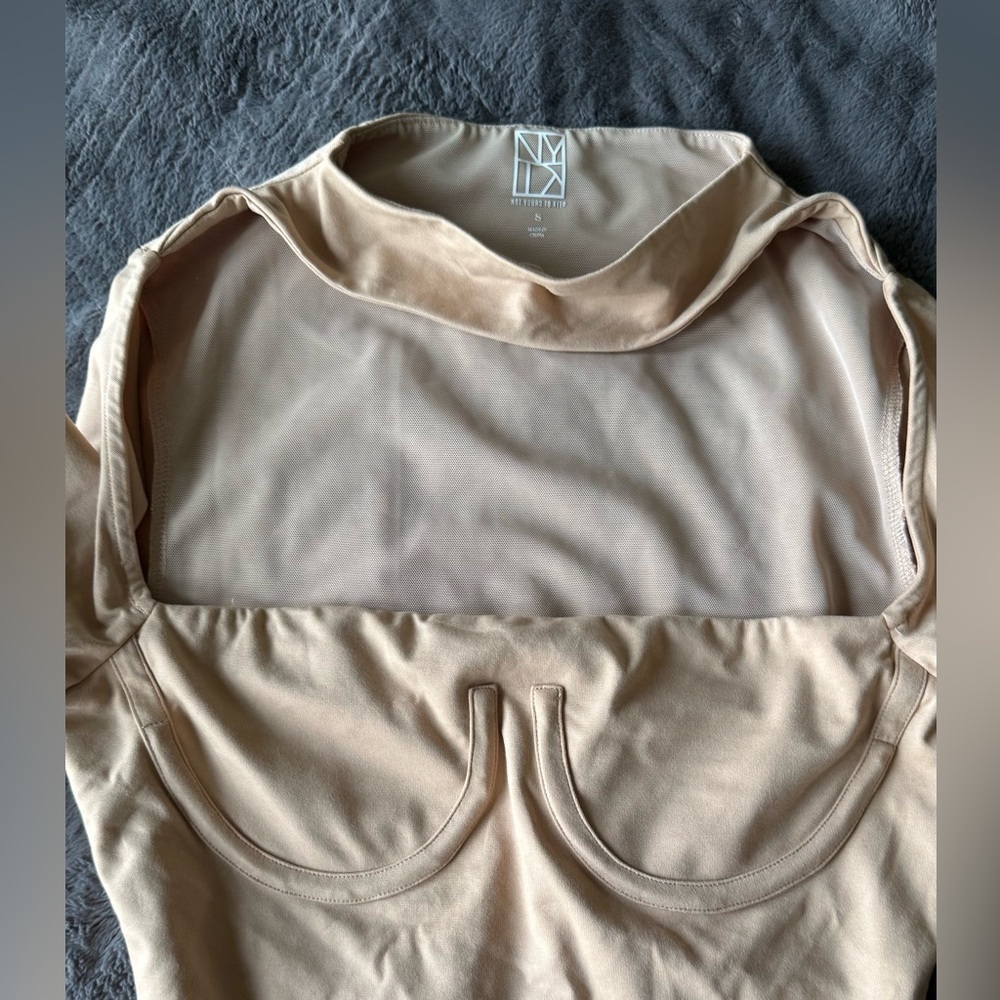 Elegant Cream Long Sleeve Bodysuit - Picture 3 of 4
